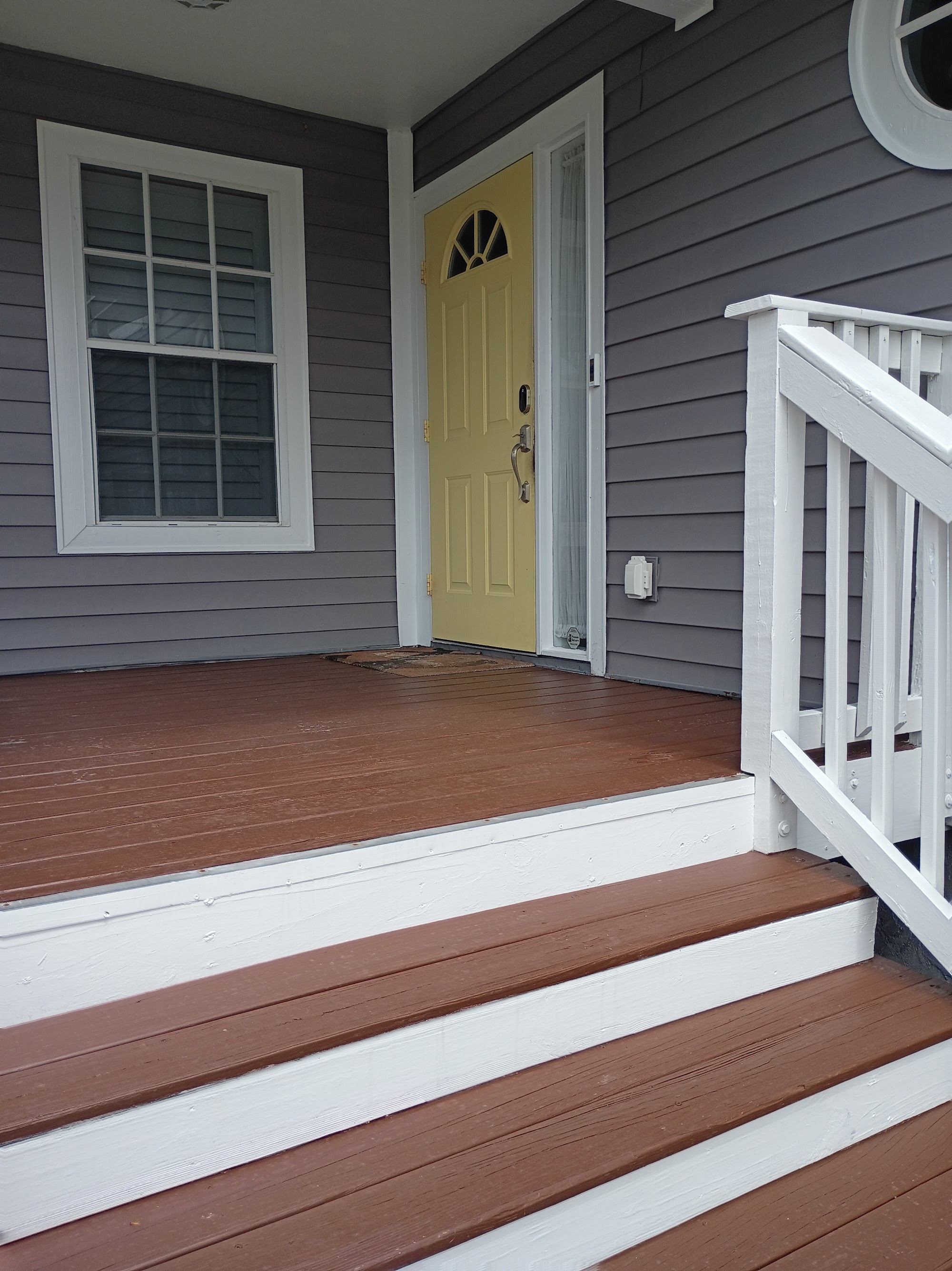 Freshly stained deck and porch