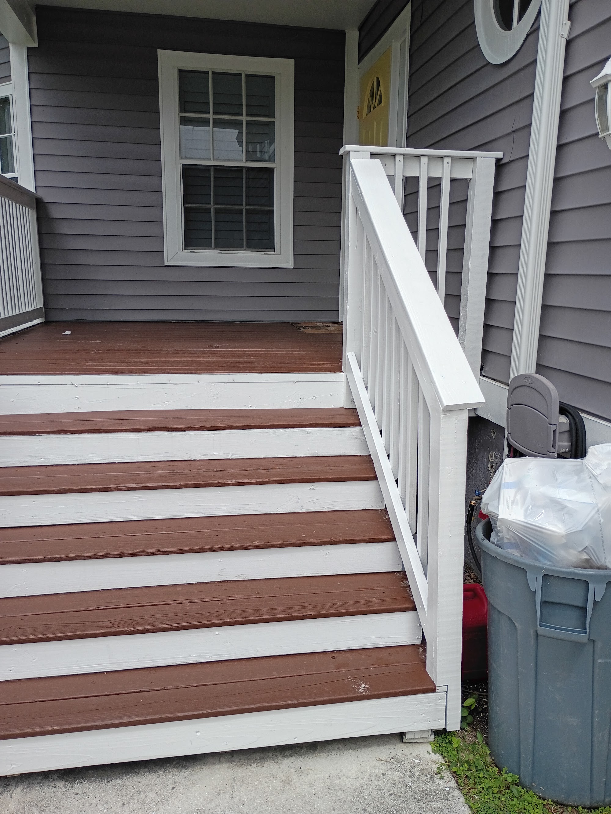 Repainted deck stairs