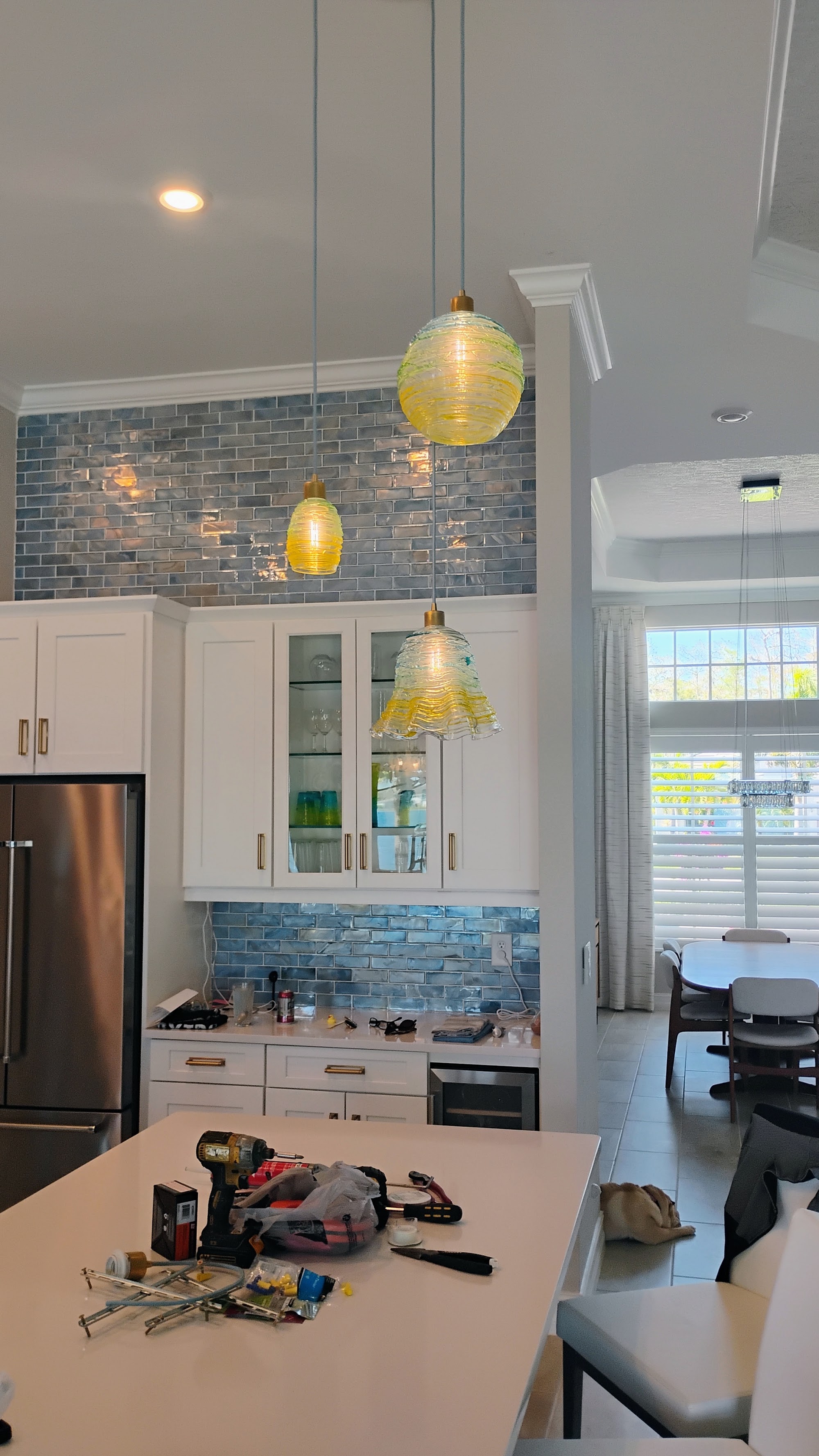 Kitchen pendant light installation